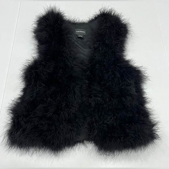 Black genuine feather vest XS - Picture 2 of 8